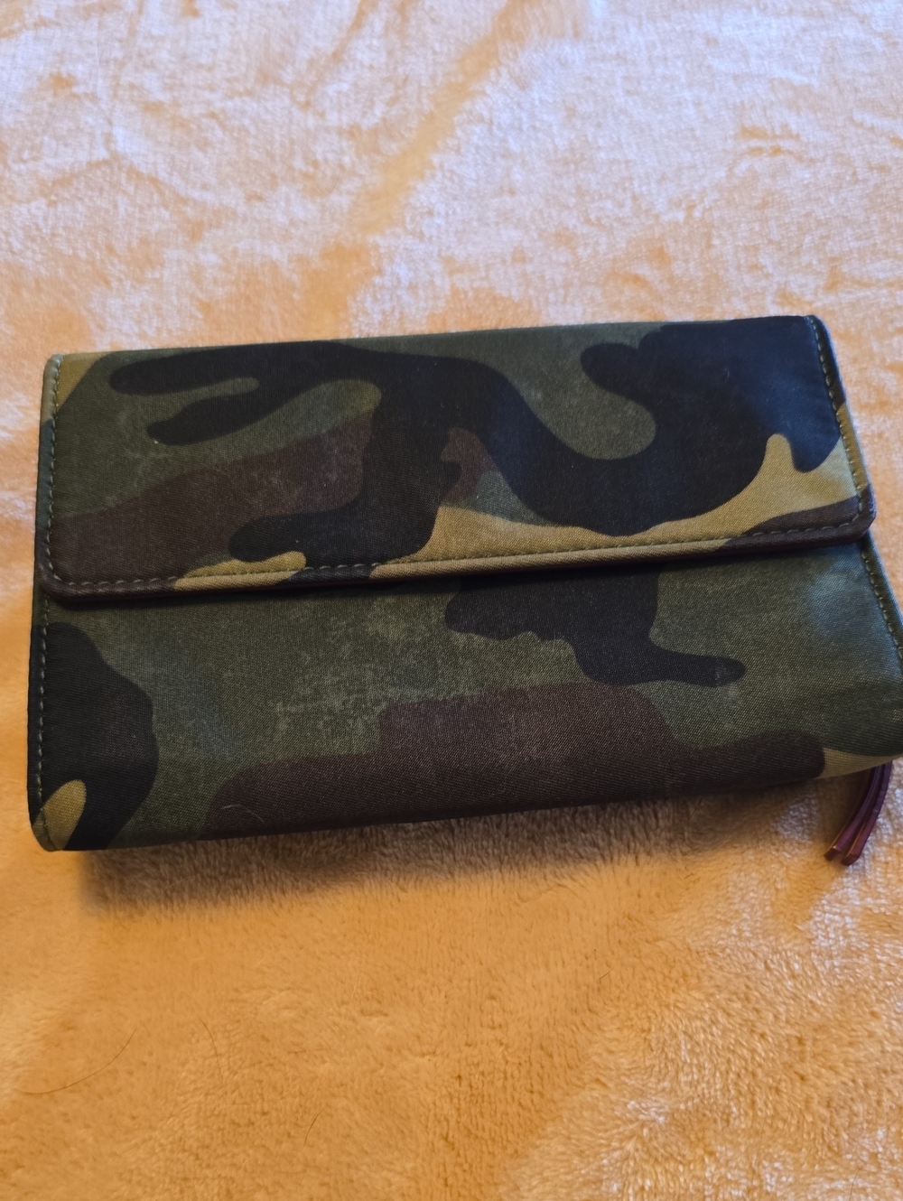 MZ WALLACE Camo Canvas Foldover Wallet - Green Camo